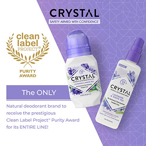 Crystal Essence 21661 Crystal Aluminum Free Mineral Deodorant Roll-On For Women & Men, Lavender & White Tea - Paraben Free - Certified Cruelty Free & Vegan Deodorant thumb #2