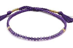 Gempires February Birthstone Purple Amethyst Braided Bracelet - The Perfect Gemstone Accessory for Women
