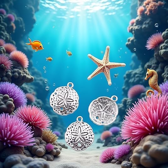 20 Pcs Charms Shell Starfish Antique Silver Pendants for Making Bracelet Necklace Jewelry Findings Making Accessory,for DIY Bracelet Necklace Keychain Charms (25x21mm) - Image 2
