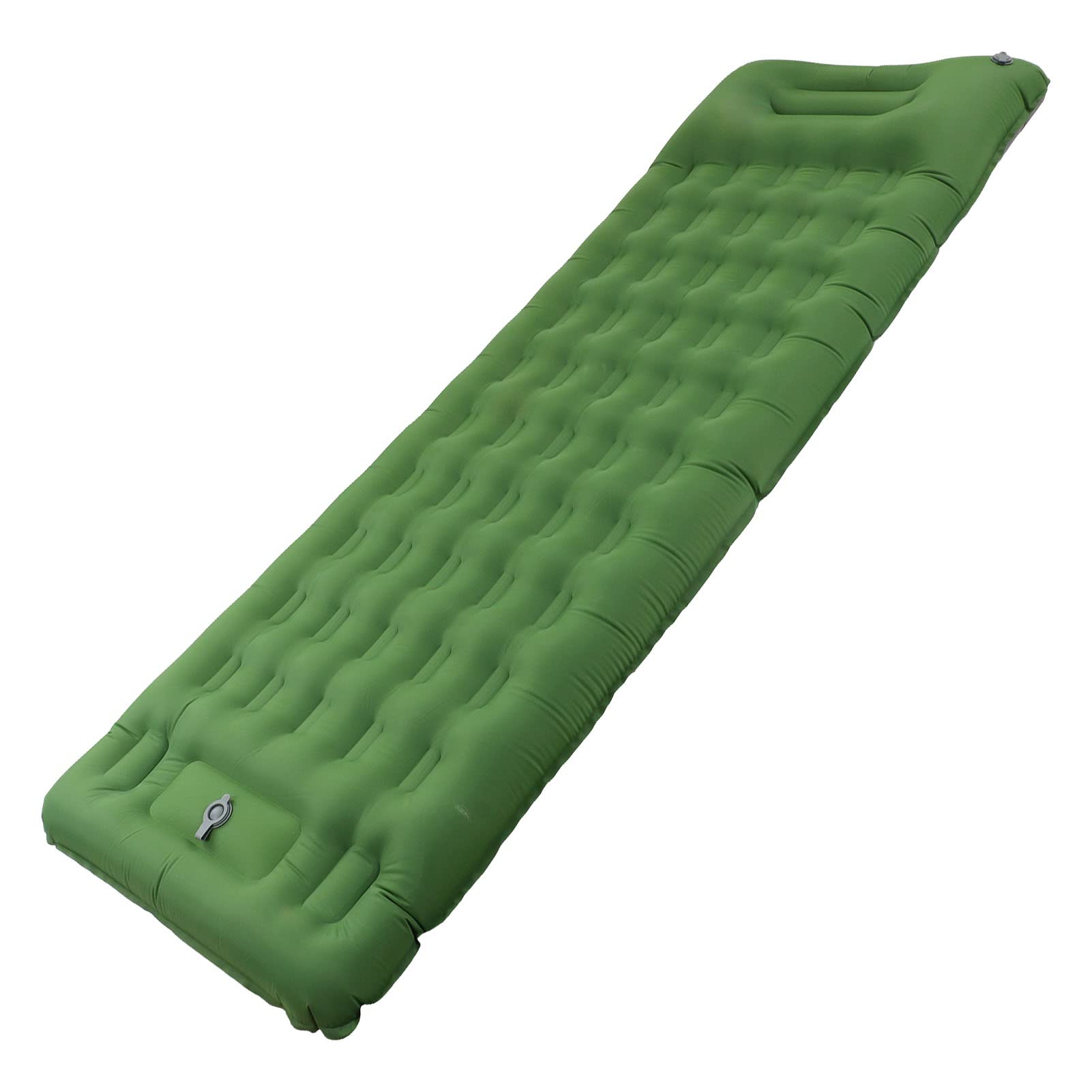 Tappetino da Campeggio Gonfiabile Comodo Gonfiaggio Ergonomico a Piedi Anni '60 per Zaino in Spalla All'aperto Nylon Verde Oliva Impermeabile
