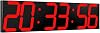 CHKOSDA Digital Wall Clock, Oversize Led Digital Clock with Auto Dimmer, Huge Countdown Timer with Remote Control, 27 Wide Led Display, 6 Digits, Wall Mount, Date and Temperature Red