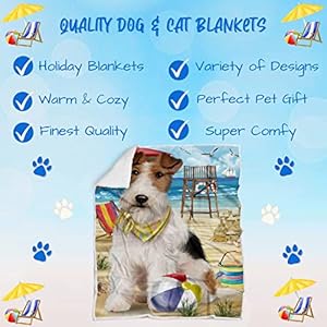   Pet-Friendly-Beach-Fox-Terrier-Dog-Blanket-Lightweight-Super-Soft-Cozy-and-Durable-Bed-Blanket-Animal-Theme-Fuzzy-Blanket-for-Sofa-Bed-Couch-BLNKT56031-50x60-Woven