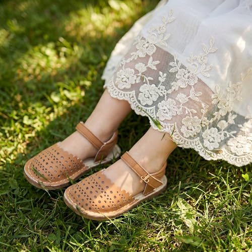 Image of THEE BRON Toddler Girls Espadrilles Sandals Hollow Out Rustic Dress Shoes