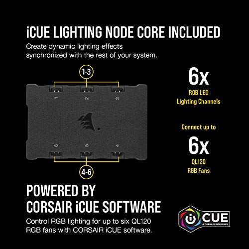 Corsair QL Series, iCUE QL120 RGB, 120mm RGB LED PWM White Fan, Triple Fan Kit with Lighting Node CORE (CO-9050104-WW) - Image 7