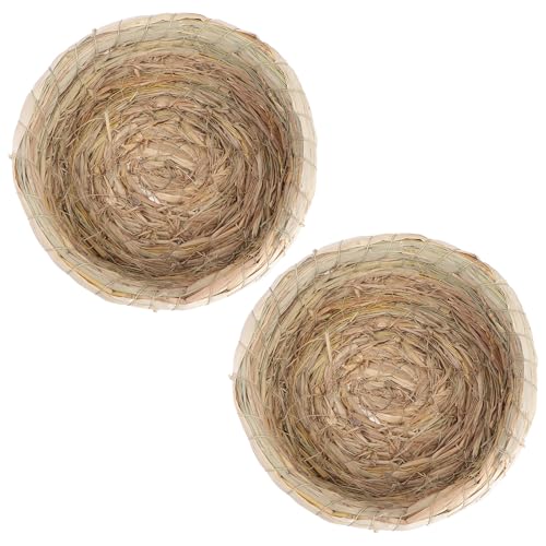 GRIRIW Lot de 2 Nids de Pigeons Voyageurs en Paille de Maïs Naturelle Résistant à la Saleté et à la Déformation Taille Artisanale Accessoires de Reproduction pour Pigeons Domestiques