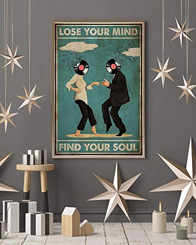 Lose Your Mind Find Your Soul Wall Art Canvas Prints Pulp Fiction Poster Dj Disk Head Lose Your Mind Find Your Soul Poster Sign On Canvas Vintage Inspirational Wall Art Paintings Motivational Artworks For Living Room 16" X 24" No Frame (Dj Disk Head, 16*24 Inch) #TOP4