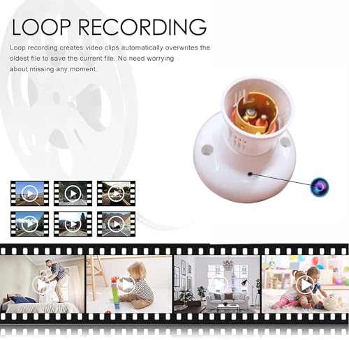 Smart Bulb Holder 1080P HD Wi-Fi Camera 2024 Newest Version Security Indoor Video Recorder, Support iOS/Android GDENV 8 511Mjm9mTvL