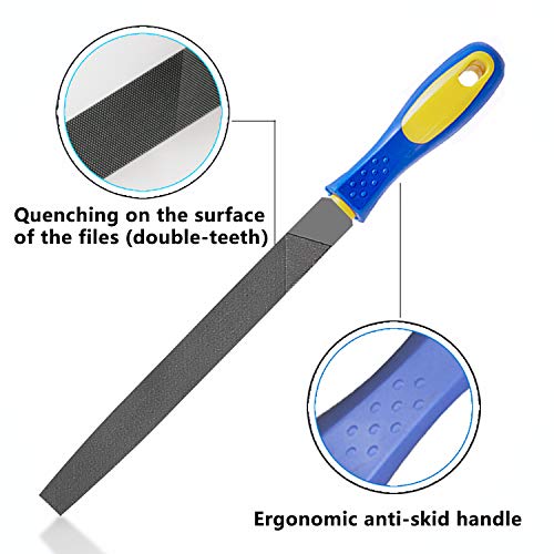 Kalim 8 Inch Flat Hand File With High Carbon Hardened Steel, Ergonomic Grip, Plastic Non-Slip Handle … #TOP2