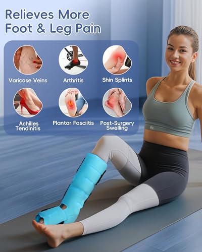 Image of Comfytemp Ankle Foot Ice Pack Wrap, Reusable Leg Ice Boot for Injury, Achilles Tendonitis, Shin Splint, Plantar Fasciitis, Hot & Cold Compression, Sprained Ankles Brace, Post Surgery