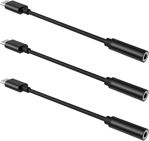 UKCOCO Adattatore jack cuffia 3 5 mm  Pack USB Tipo Adattatore jack maschio stereo cuffia stereo Cavo cuffia per Google Pixel Moto Droid Force Play  Nero 