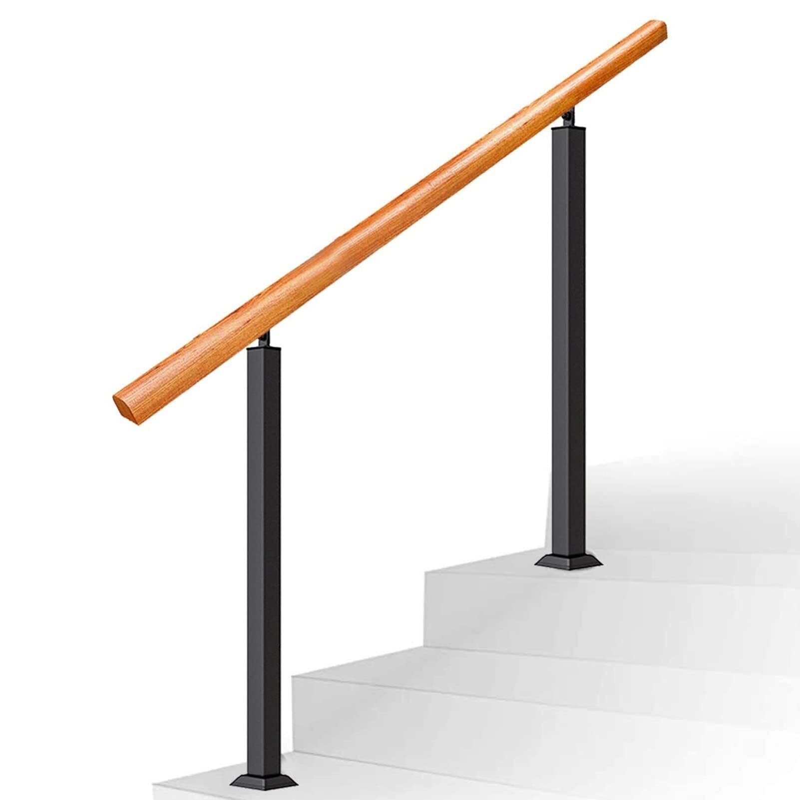 Rambardes en bois et fer forgé couleur 150 pour escalier extérieur haut de gamme