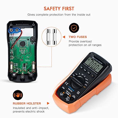 Crenova Ms8233D Auto-Ranging Digital Multimeter Dc Ac Voltmeter Ohm Volt Amp Tester For Voltage Current Resistance Continuity Diode Frequency With Backlight Lcd Display Test Leads #TOP3