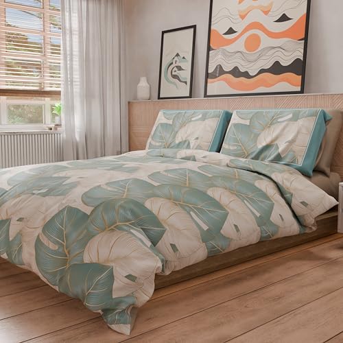 Housse de couette en microfibre imprimée pour lit simple