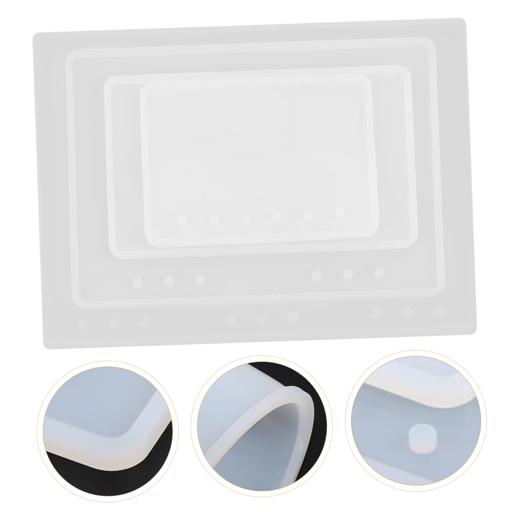 EXCEART Stampo in Silicone per Resina Epossidica, Set 4 Pezzi per Copertina Blocco Note Cristallo, Facile da Usare, per Progetti Fai da Te