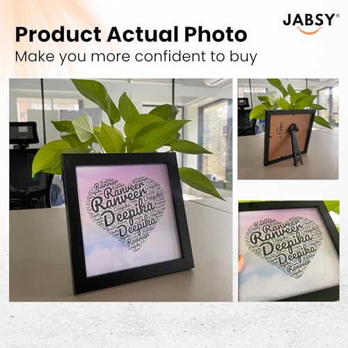 Image of Amazon Brand JABSY - Valentine Day Couple Name Unique Photo Frame | Wedding Engagement Anniversary Birthday Gift Name Heart Cute