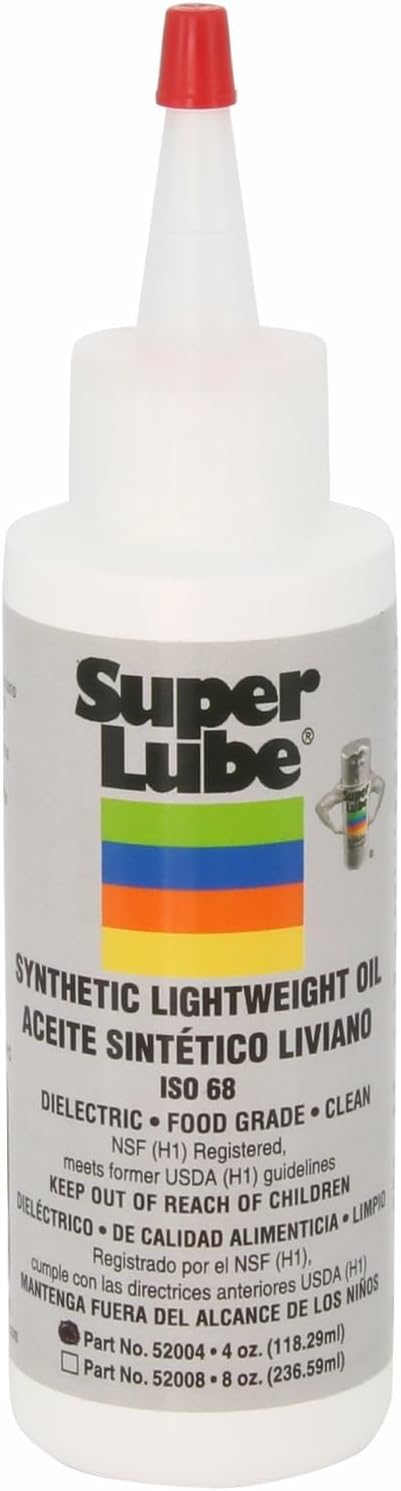 Super Lube Multi-Purpose Lightweight Synthetic Oil ISO 68 Hydraulic Grade (Clear, 4oz Bottle) | NSF Certified Food Grade & Clean | Superior at Low Temps