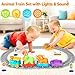 Electric Train Set for Toddlers, Realistic Steam Train Toys for Kids with Tracks, Animal Toys for Toddlers 1-3 with Music & Lights, Christmas Birthday Gifts for 1 2 3 4 5 Year Old Boys Girls