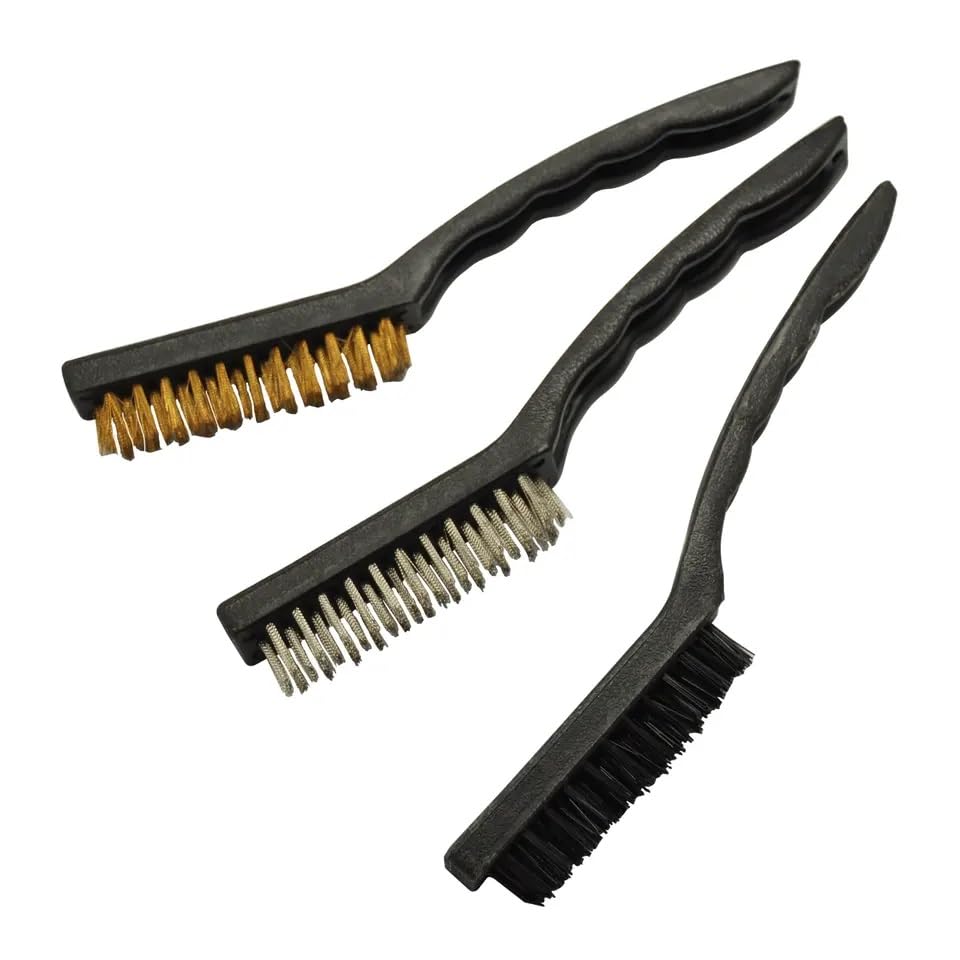 Right Products 3 Peices plastic Handle Steel Wire Big Size Brush Set Wire Brushes/Nylon/Brass Bristles (Black) (B0CF4SR7Z5) Amazon Price History, Amazon Price Tracker
