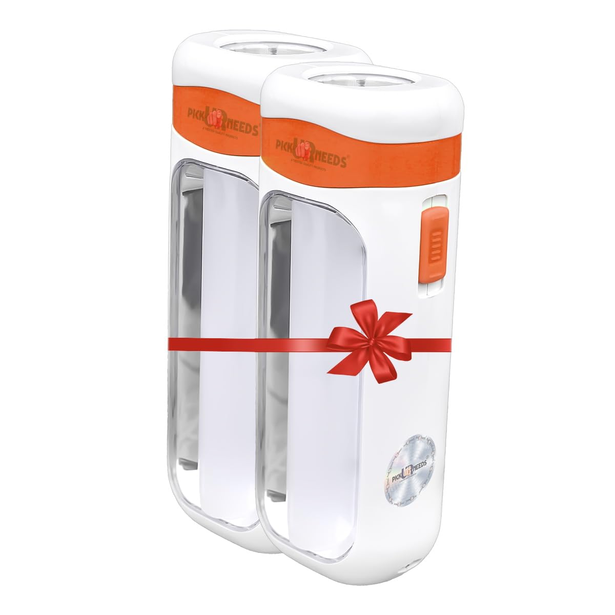 Pick Ur Needs Rechargeable Home Emergency Flash Light 2 Modes LED Floor Lantern Lamp Camping Light (Orange) Pack of 2-image-44