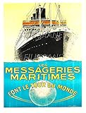 SANS CADRE PostersAndCo ™ MESSAGERIES MARITIMES Bateau Rzba-Poster/Reproduction HQ 40x60cm d\'une Affiche Vintage/Ancienne