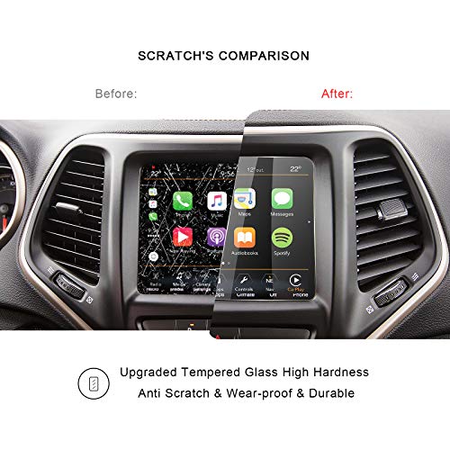 R Ruiya Navigation Screen Protector For 2019 2020 2021 J Eep Grand Cherokee Uconnect, Hd Clear Tempered Glass Screen Guard Shield Scratch-Resistant Ultra Hd Extreme Clarity (8.4-Inch) #TOP4