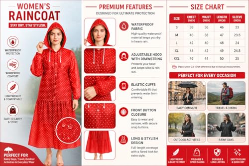 Image of Krystle Rain Coat Waterproof Rain Skirt Top Jacket for Women (Green)