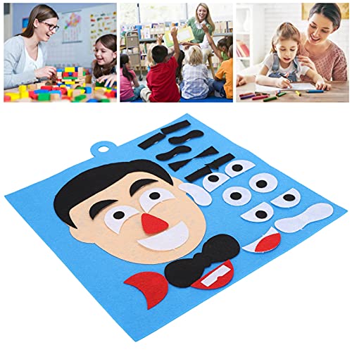Brinquedos de quebra-cabeça de expressões faciais de feltro de algodão, brinquedos de quebra-cabeça