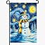snowman art garden flag