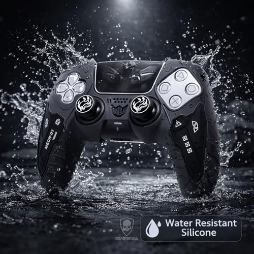 Image of DEADSKULL Tactical Silicone Controller Skin with 2 Thumb Grip Caps, 4 Joystick Rings & Sticker, Anti-Slip Protective Cover Compatible with PlayStation 5 Controller, DualSense Wireless Controller