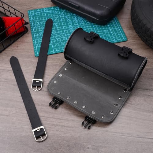 LIOOBO Satteltasche Rund Universal PU Kunstleder Wasserdicht Werkzeugtaschen Retro Tasche