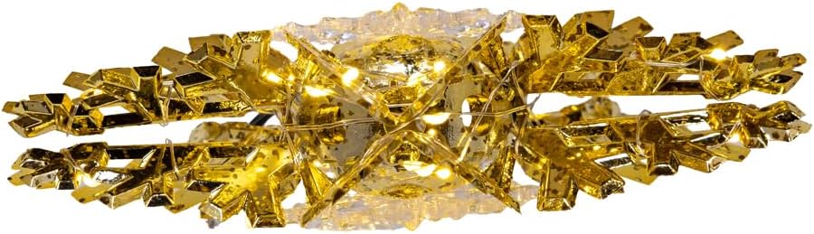 Kurt Adler 40-Light Warm White LED Twinkle Gold Snowflake Star Treetop