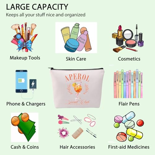 Aperol Spritz Bachelorette Trip Makeup Bag Aperol Gift Aperol Spritz Themed Gift Italian Summer Spritz Gift Cocktail Gift (Aperol Spritz Bag UK) - Image 4