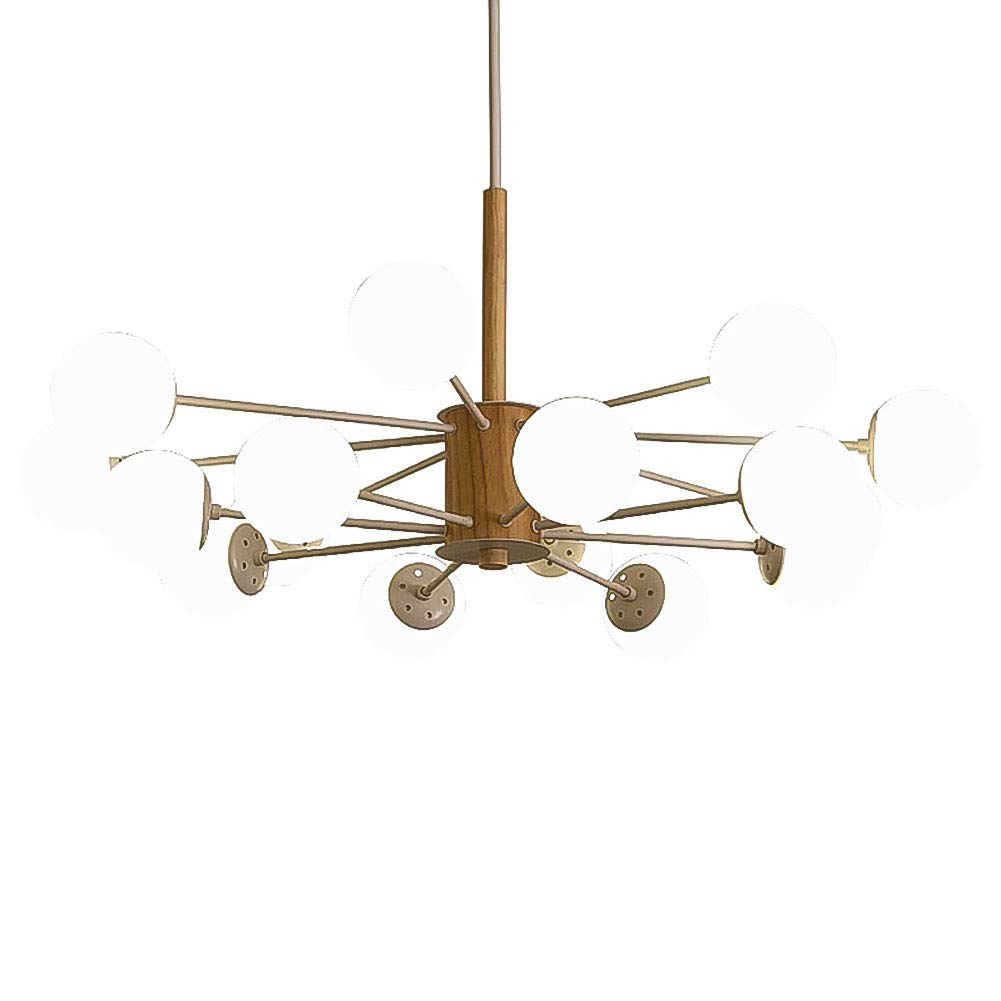 LYMSXAZOU 16Light Chandelier MidCentury Modern Solid Wood Ceiling Light Fixture for Dining & Living Room Elegant Black Design Stylish Home Lighting