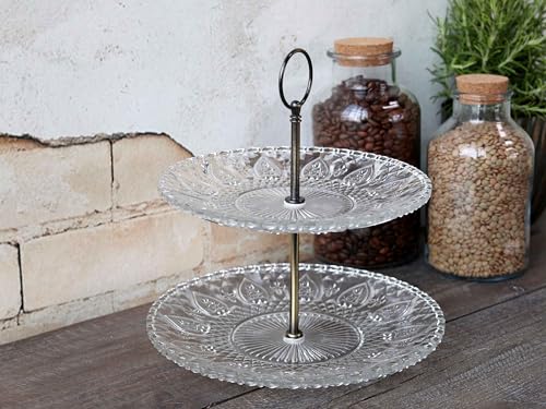 Chic Antique Etagere mit 2 Glasschüsseln Nostalgie-/Antik-Look, Höhe 24 cm