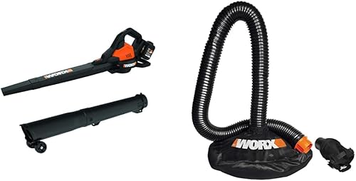 Miniatura 8 de Worx Soplador de hojas inalámbrico de 40 V con batería y cargador, soplador 3 en 1 para césped con aspiradora y trituradora, soplador de hojas