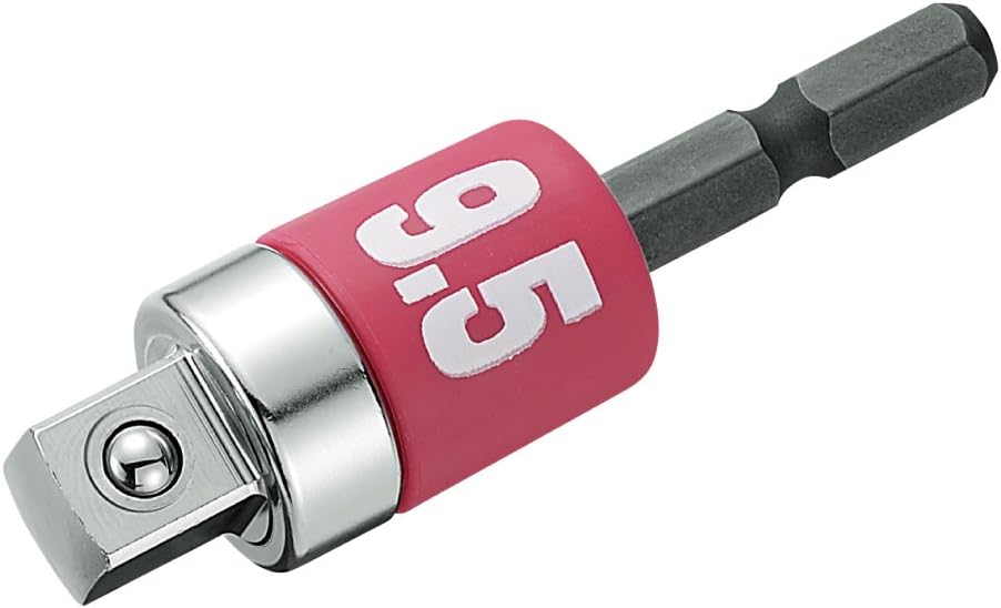 TOP Alpha Socket Adapter for Electric Drills, 3/8 inch (9.5 mm), Shaft Reinforced Type, ESA-3DX Size, Color Coding, Tsubamesanjo, Made in Japan