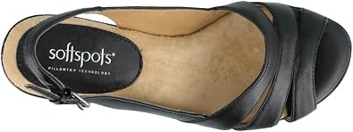 Comfortiva Neima - Soft Spots Sandals for Women Smooth Lining Slingback Strap Hand-Painted Sleek Heels Black Velvet Sheep Nappa 7.5 W (D)