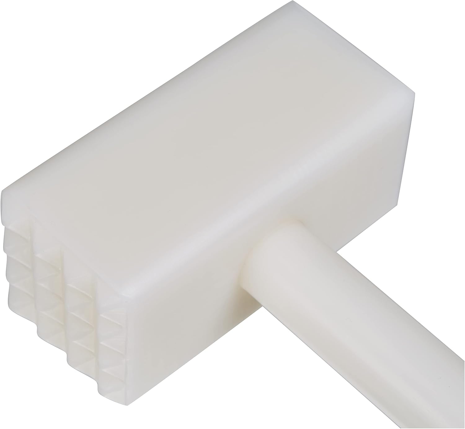 FM PROFESSIONAL Fmprofessional Meat Mallet, Meat Tenderizer with Plastic Durable Shredding Knocker (Colour: White, Size: 310X105X50 mm), Qty: 1