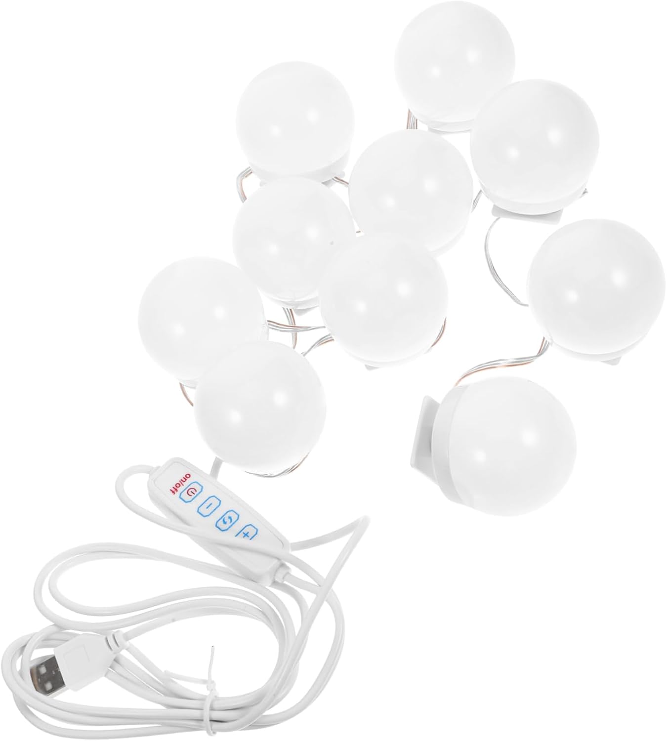 Lurrose 10 Pack Led Makeup Lamp USB Mirror Front Light with Adjustable Brightness Soft Glow Vanity Lights for Dressing Table Bathroom Mirror Makeup and Cabinet