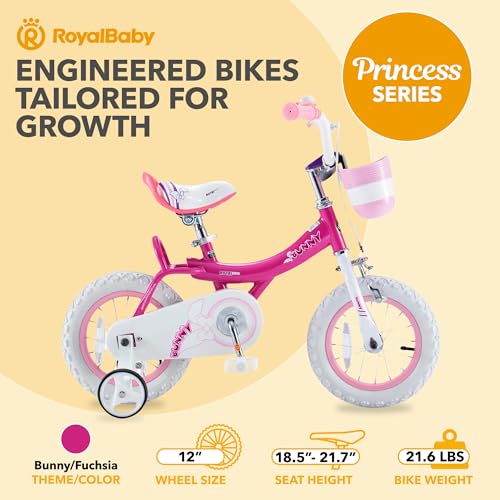 Image of Royalbaby Princess Girls Kids Bike 12 14 16 18 20 Inch Children Bicycle with Basket for Age 3-12 Years