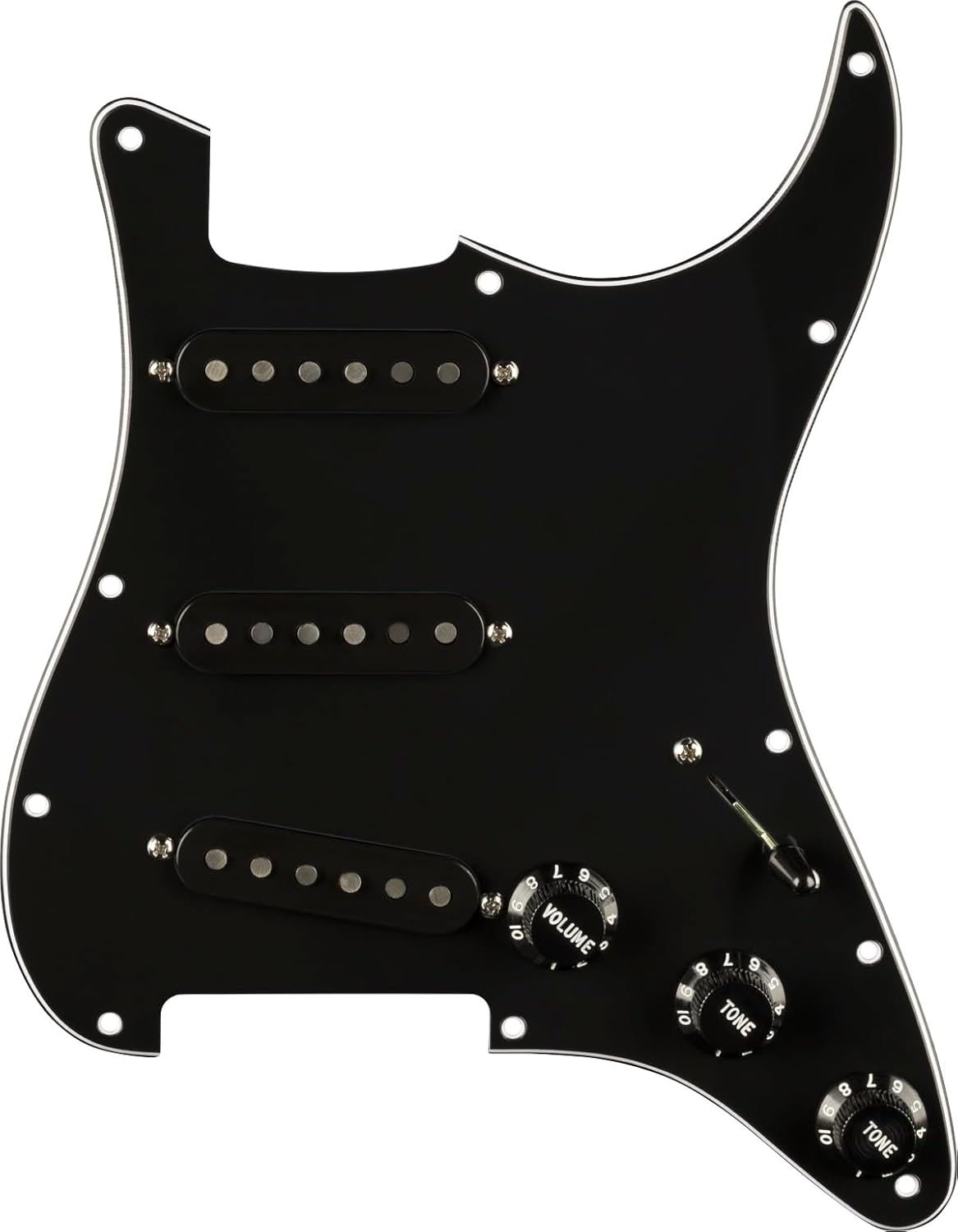 Pre-Wired Strat� Pickguard, Pure Vintage '59 w/RWRP Midde, Black 11 Hole PG