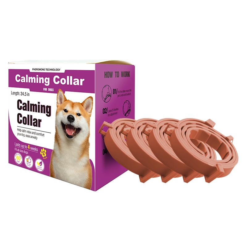 Image of Basajaun Calming Collar for Dogs 4 Packs -Anxiety Relief Dog Pheromone Collar，25 Inches Size Flexible Adjustable for All Small Medium and Large Dog