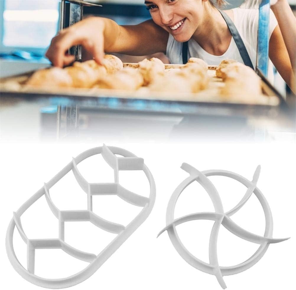 kaiser stamp roll HEITIGN 2PCS Dough Press Set Baking Bread Rolls Plastic Pastry Cutters (White)