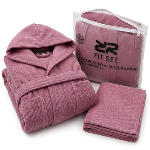 Peignoir microfibre à capuche avec drap de bain et pochette pour le sport et spa