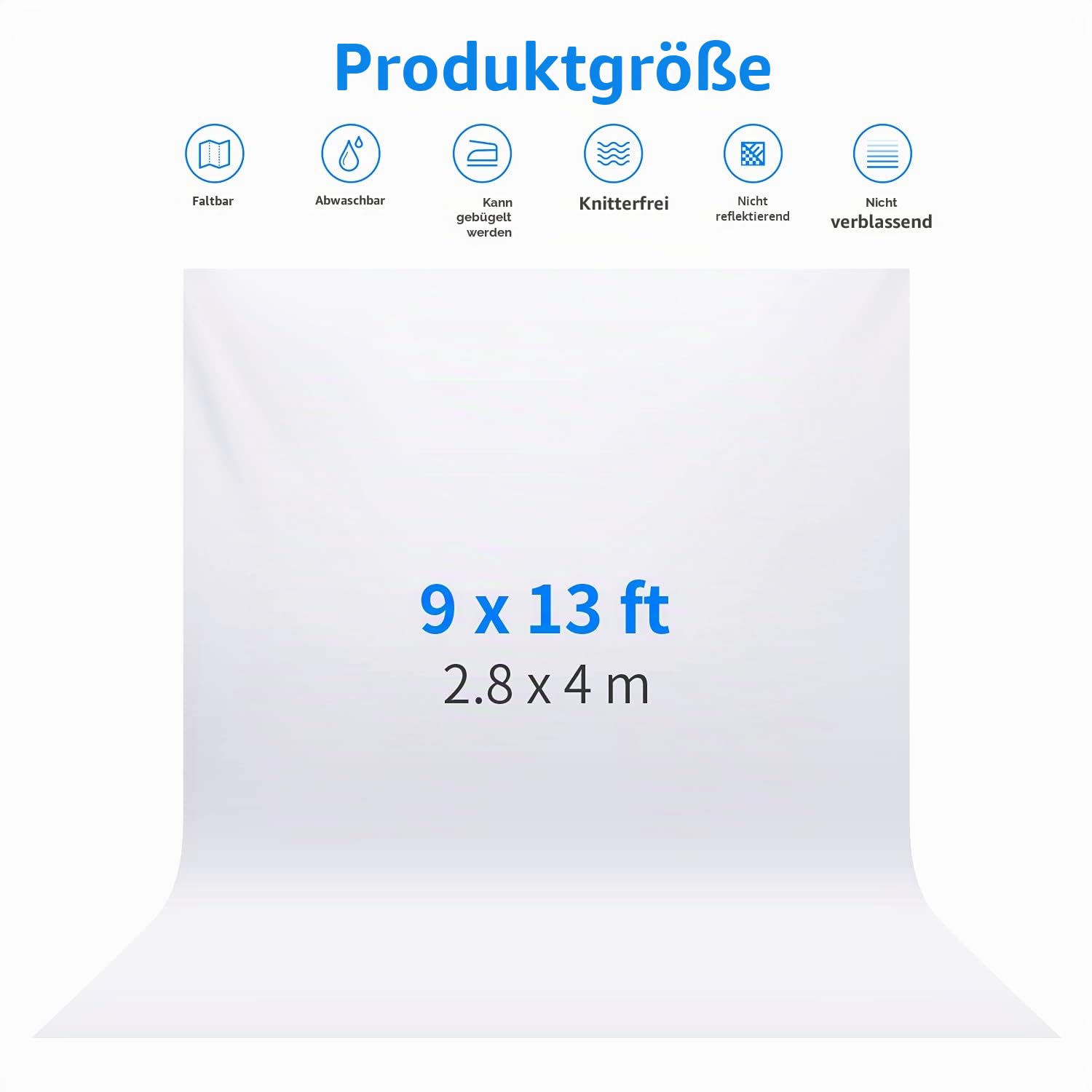 Neewer 2,8 x 4 m Fotohintergrund für Fotostudio, 2,8 x 4 m, Hintergrund aus Polyester, Hintergrund Nicht im Lieferumfang enthalten (weiß)