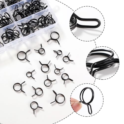 YIXISI 150 PCS 5-14 mm Fuel Hose Spring Clamps, Fuel Line Hose Clips, Tubing Spring Clamps Assortment Kit - Image 3