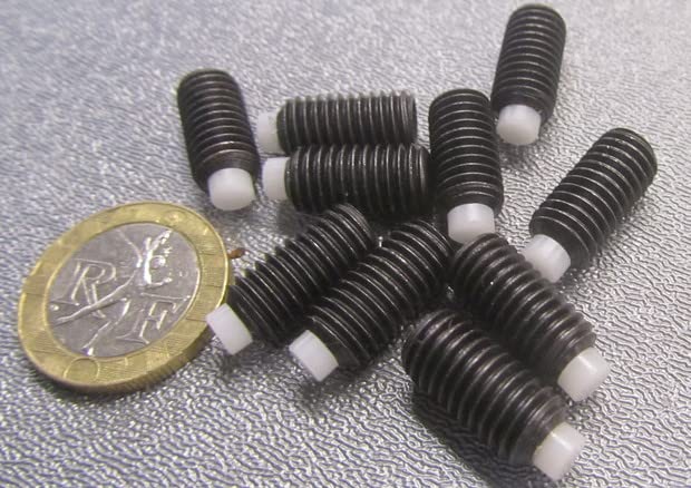 Black Oxide Steel Nylon Tip Set Screw M8 × 1.25mm x 16 mm Thread Length 10 pcs
