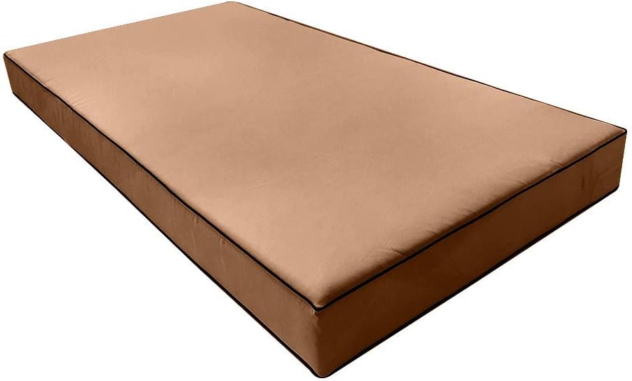 Prolinemax |Cover ONLY|Outdoor Contrast Trim 6" Twin-XL Daybed Fitted Sheet Slipcover AD104