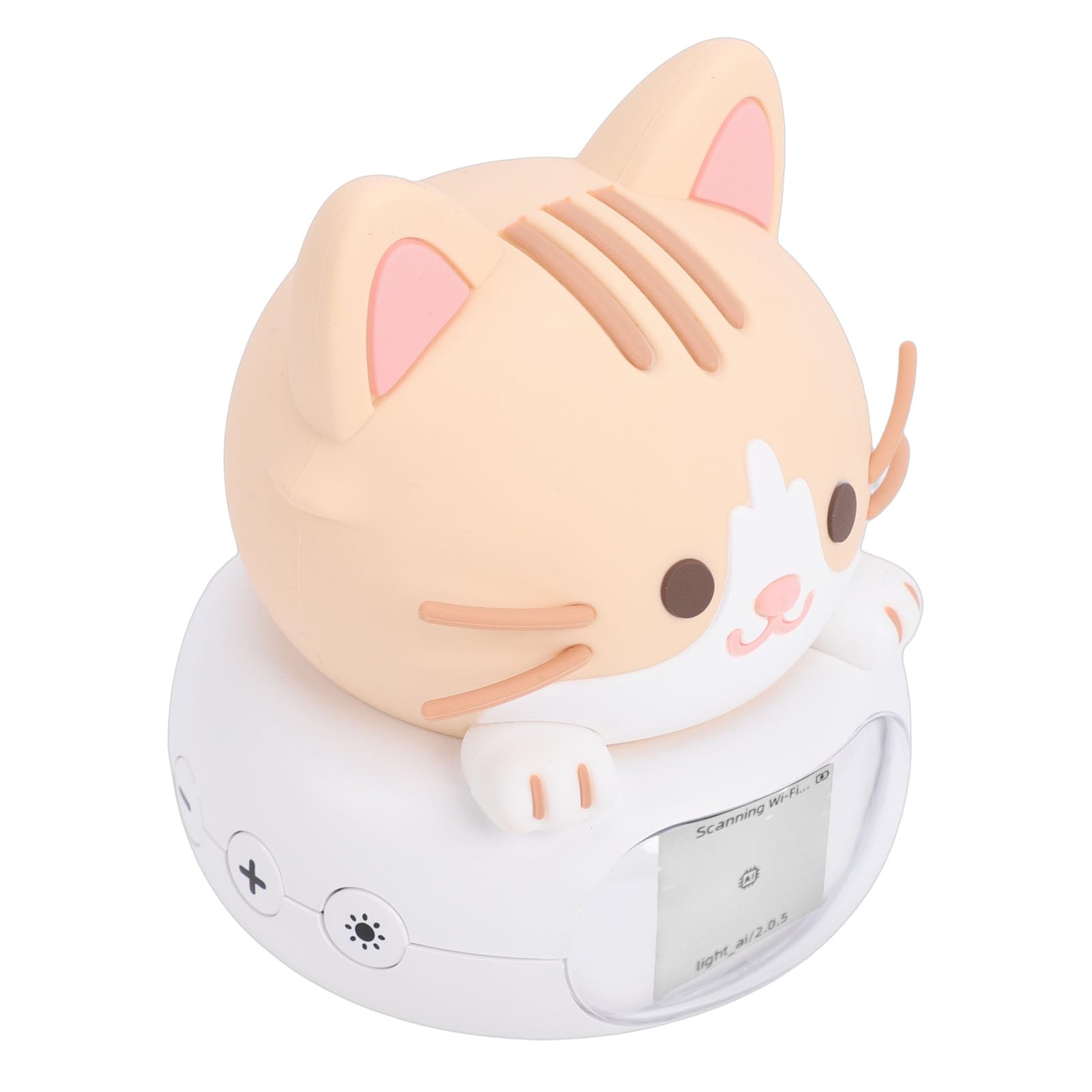 KI-Schreibtischroboter, PC-Silikon, Intelligenter Lern-Chat-Begleiter mit Nachtlicht und Emotionaler Interaktion für Kinderzimmer (Katze)
