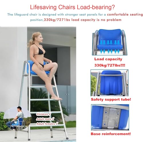 Silla de Salvavidas para Piscina Acero Inoxidable 180 cm miniatura 4